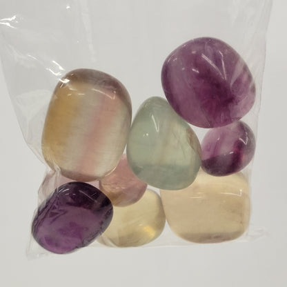 Fluorite tumbles