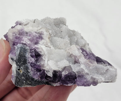 Purple Octahedral fluorite specimen