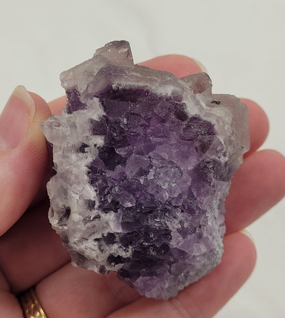 Purple Octahedral fluorite specimen