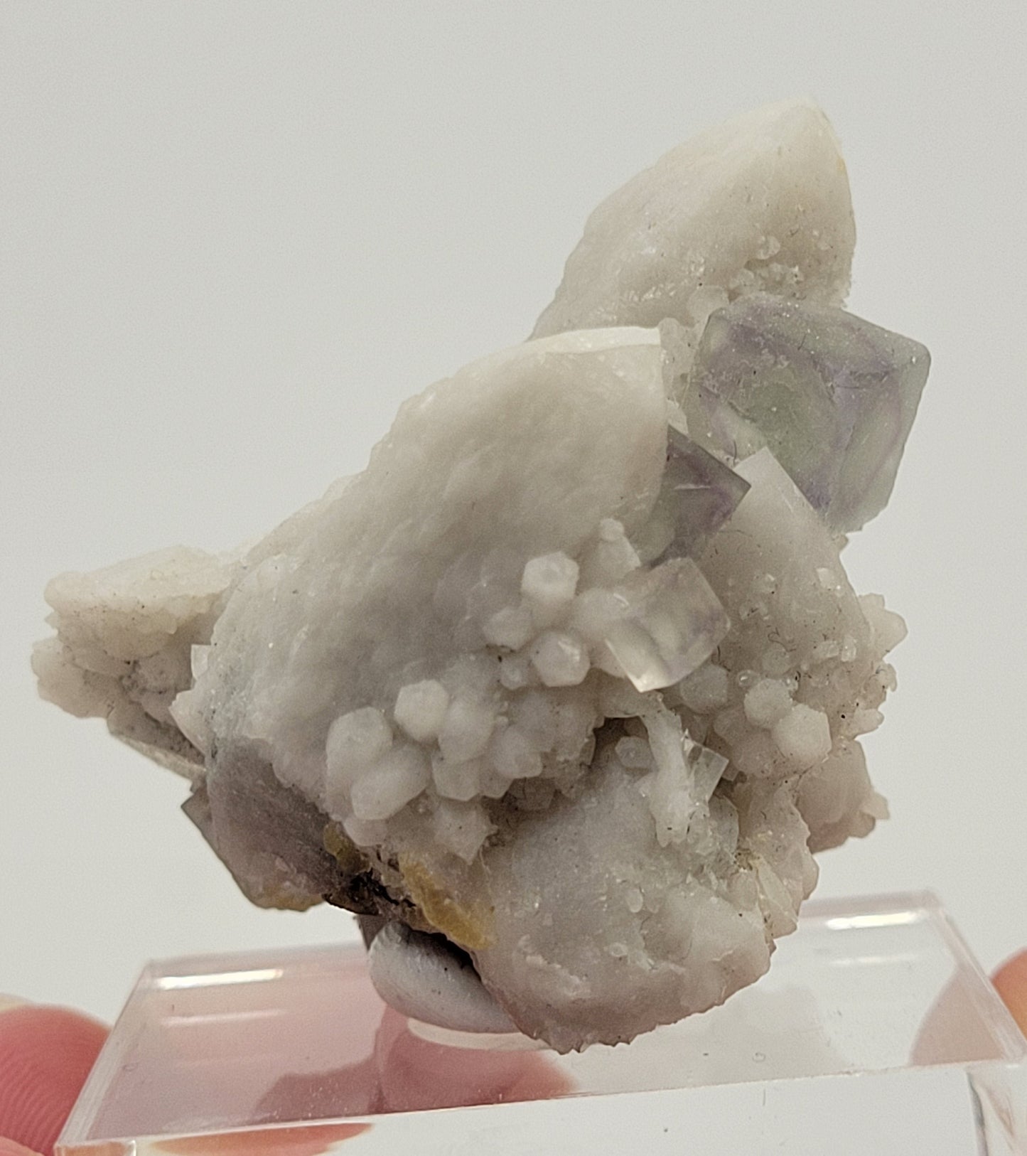 Fluorite on Candle Quartz