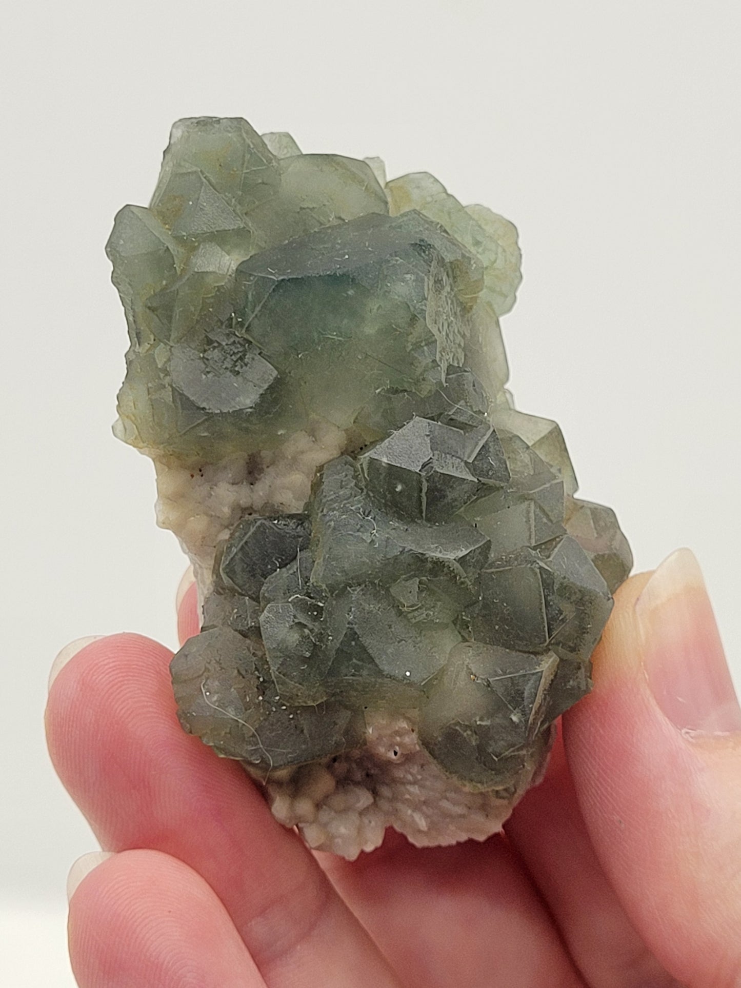 Fluorite on Candle Quartz