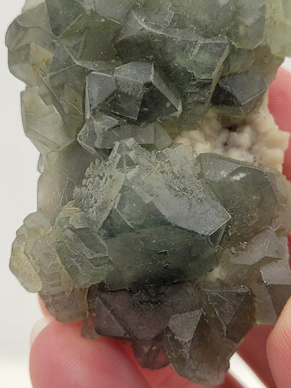 Fluorite on Candle Quartz