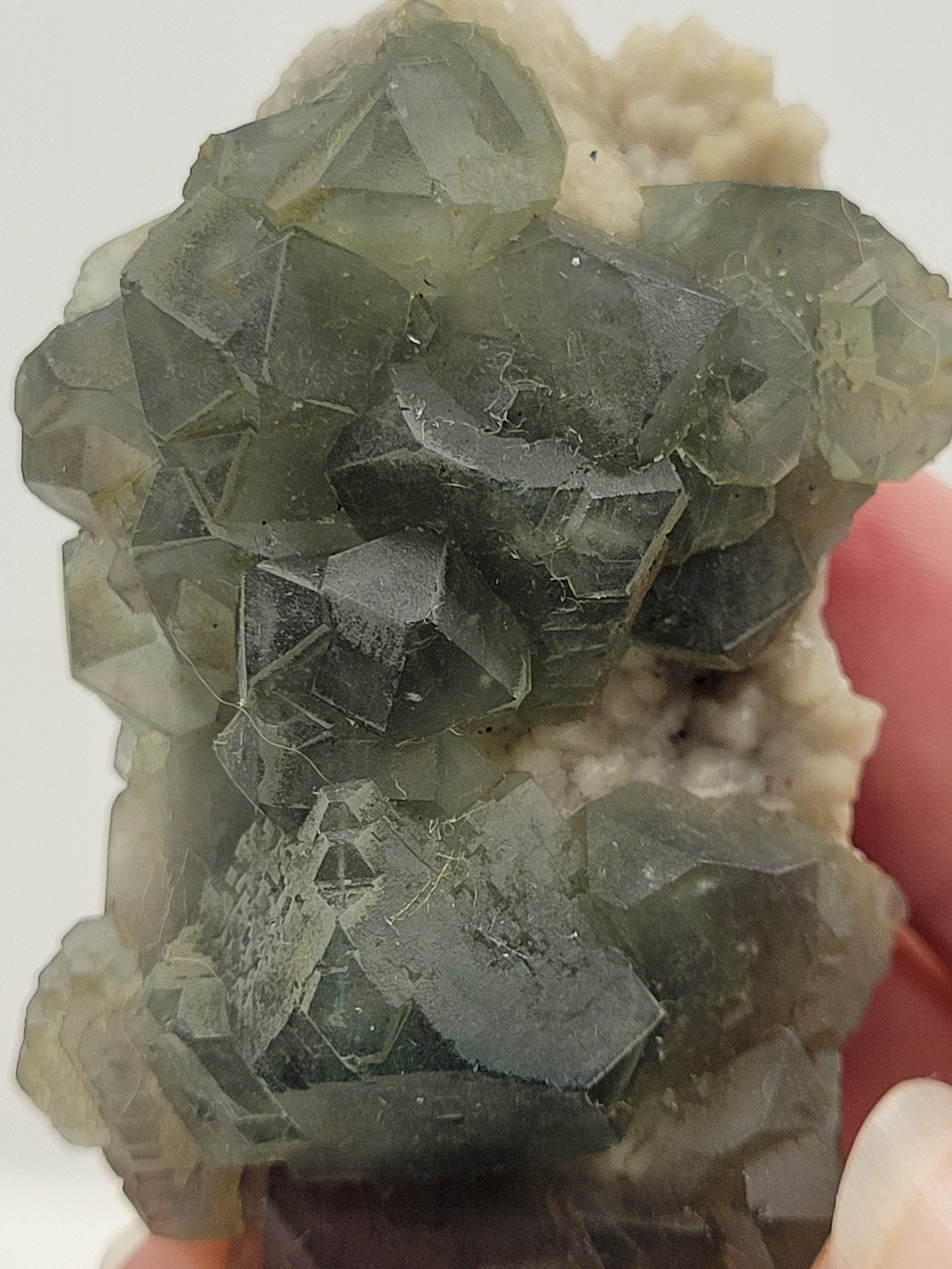 Fluorite on Candle Quartz