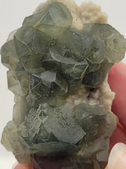 Fluorite on Candle Quartz