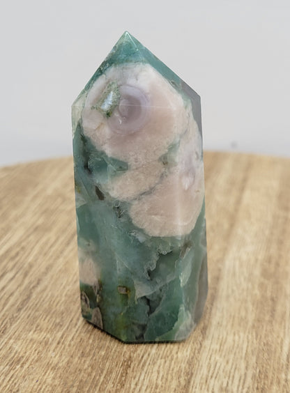 Green Flower Agate tower