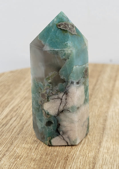 Green Flower Agate tower