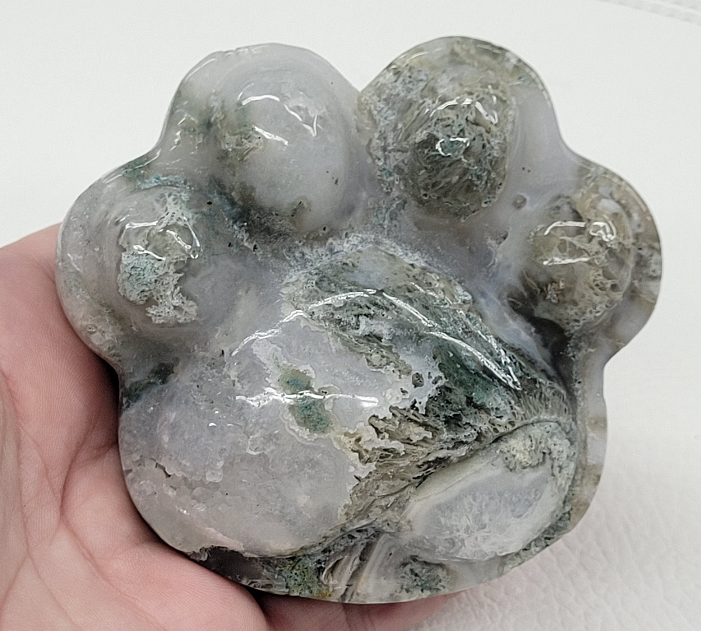 Paw print Moss Agate (XL)