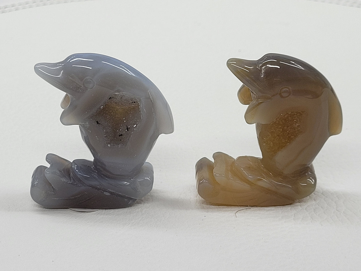 Agate dolphin carving