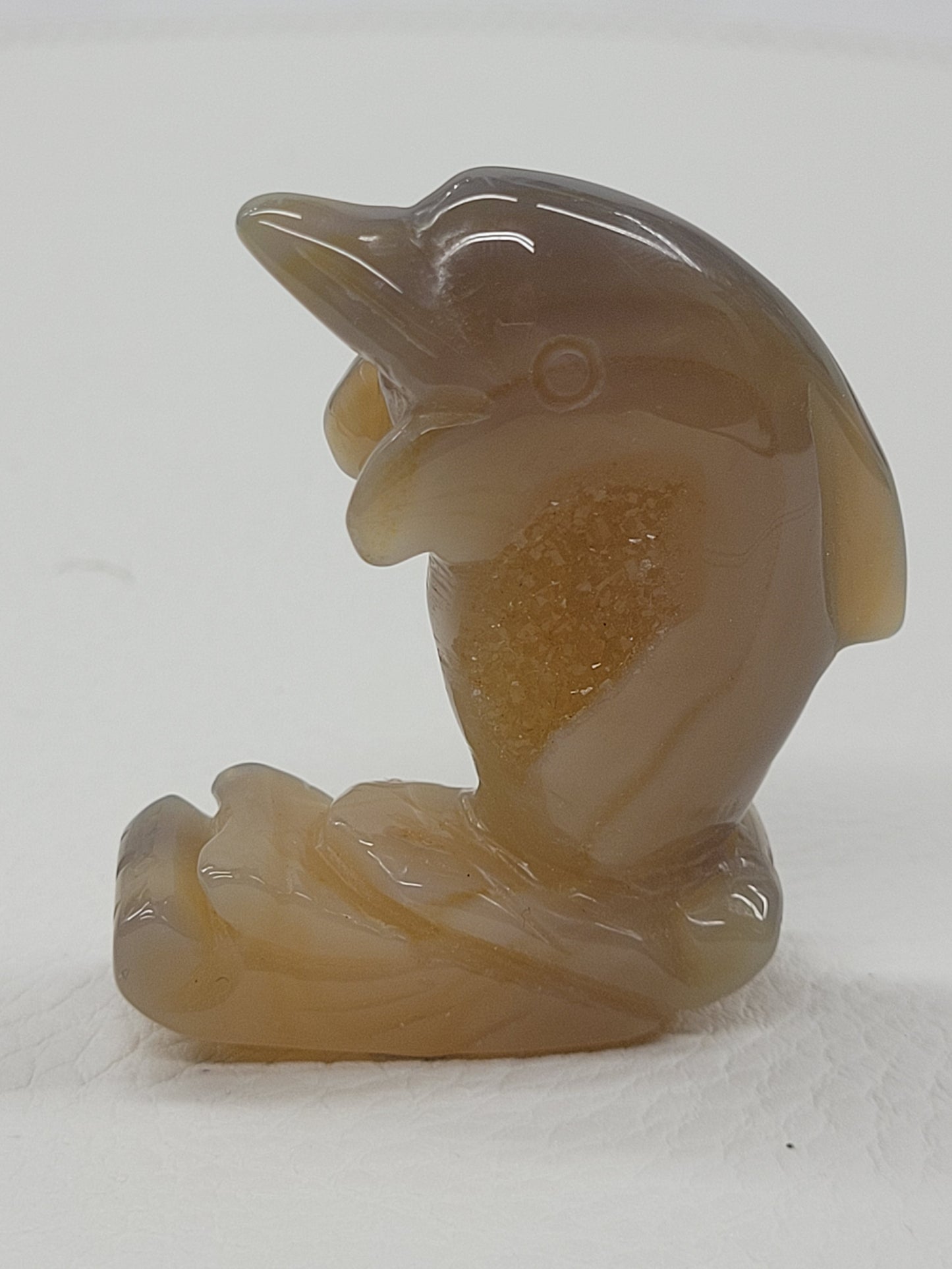 Agate dolphin carving