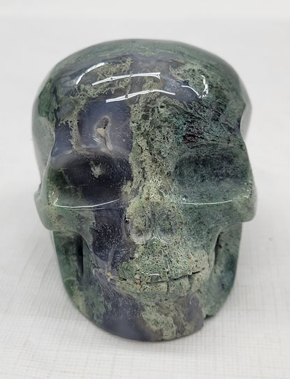 Skull large - Moss Agate