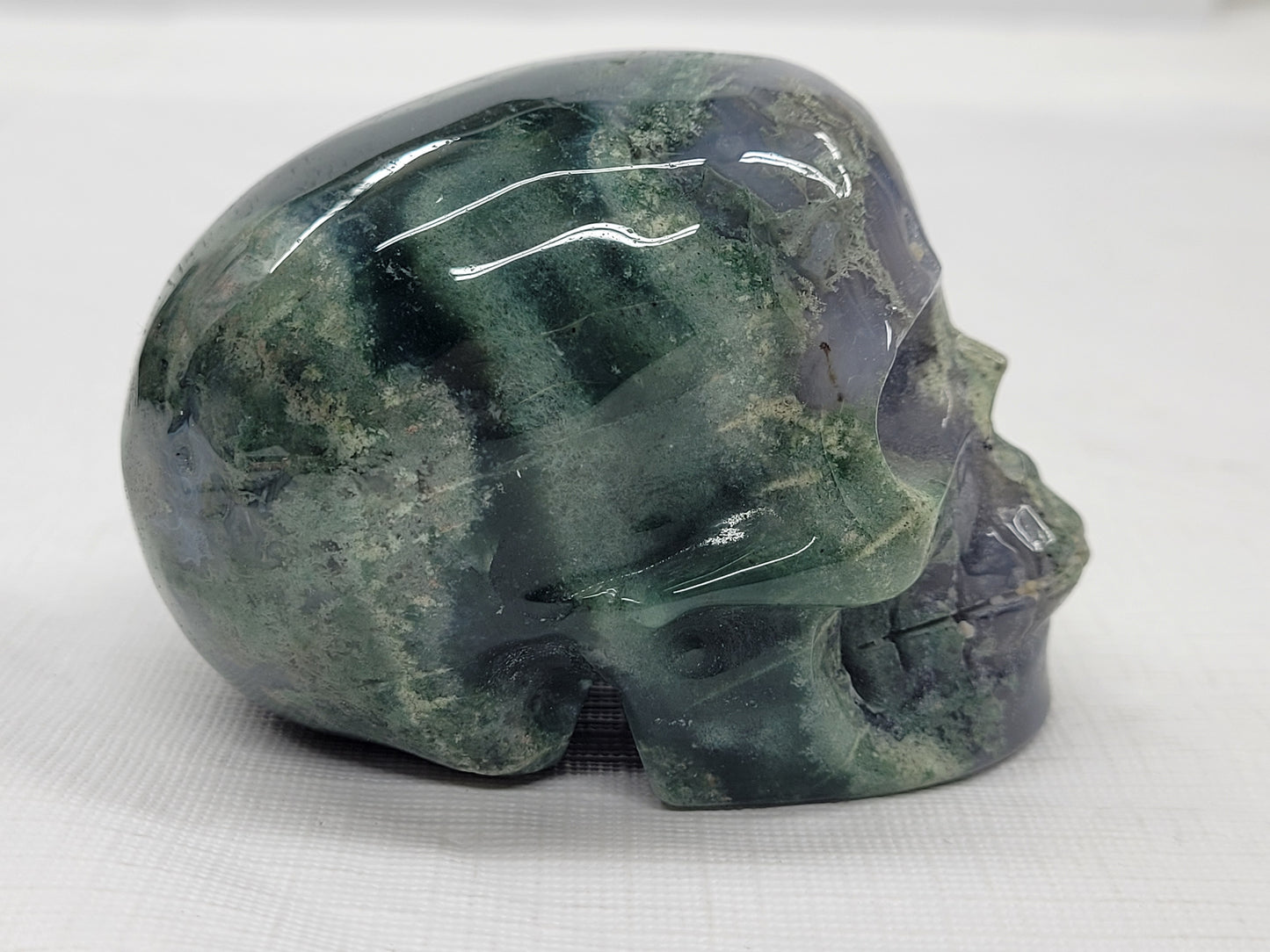 Skull large - Moss Agate