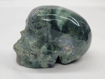 Skull large - Moss Agate