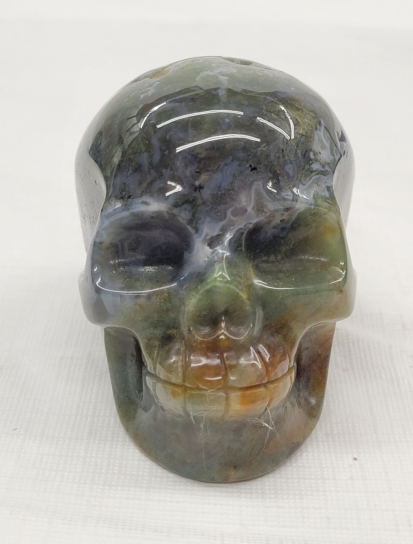 Skull large - Moss Agate