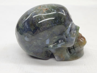 Skull large - Moss Agate