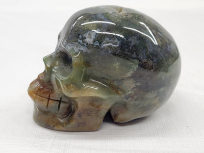 Skull large - Moss Agate