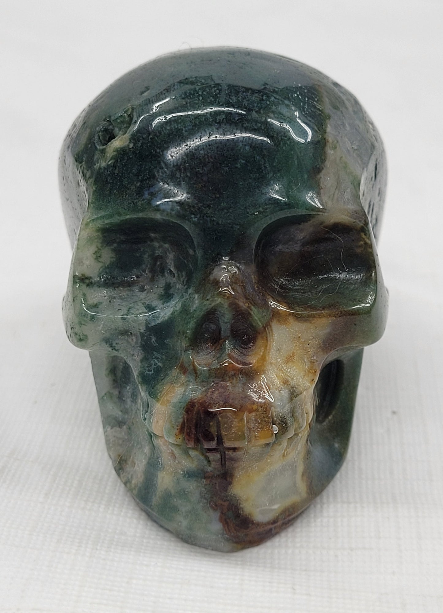 Skull large - Moss Agate