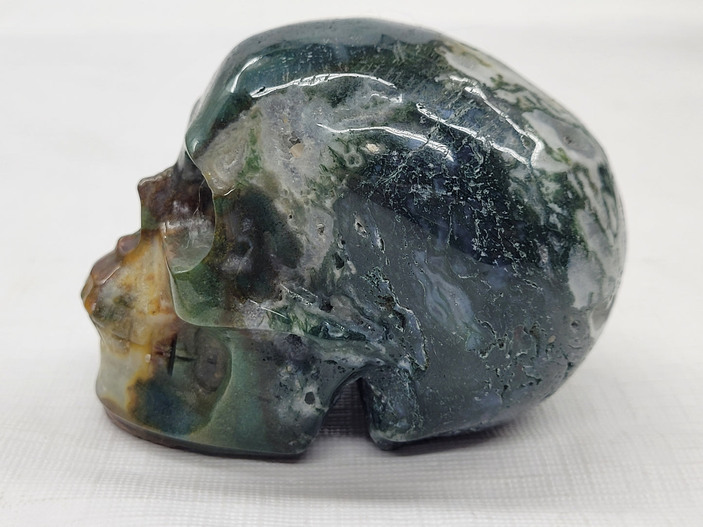 Skull large - Moss Agate