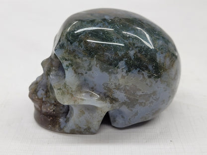 Skull large - Moss Agate