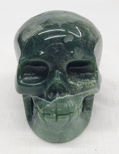 Skull large - Moss Agate