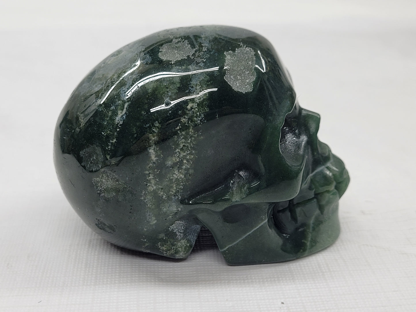 Skull large - Moss Agate