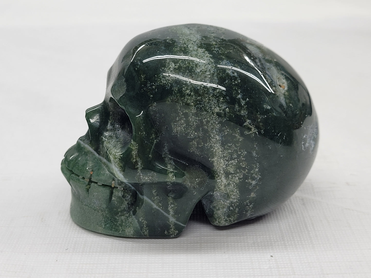 Skull large - Moss Agate