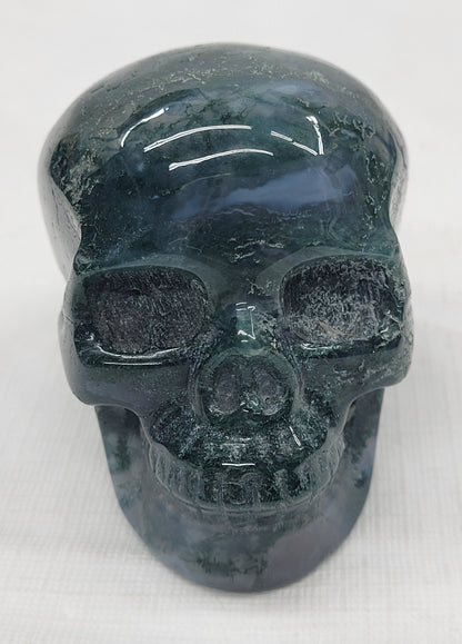 Skull large - Moss Agate