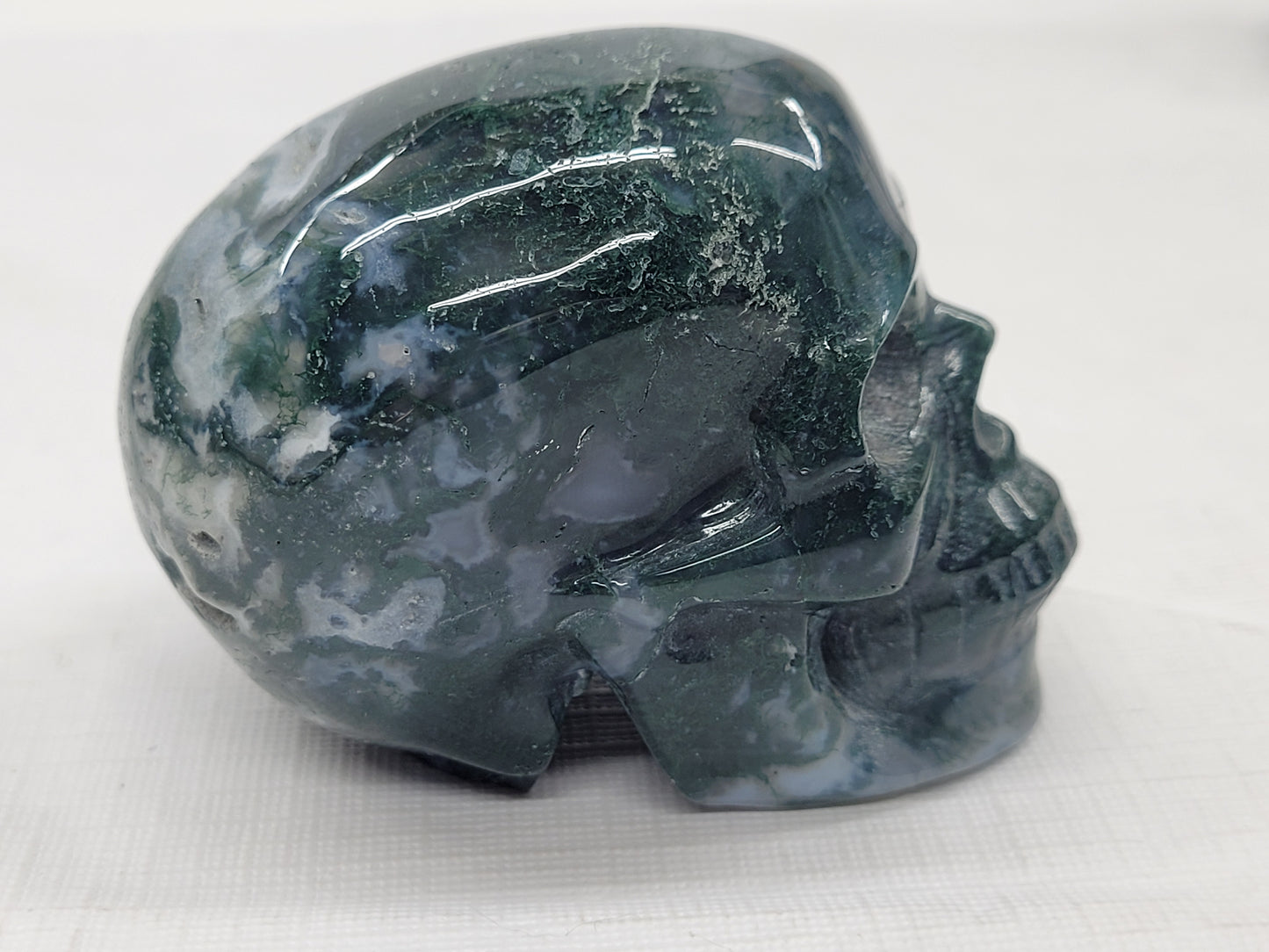 Skull large - Moss Agate