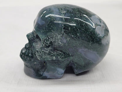 Skull large - Moss Agate