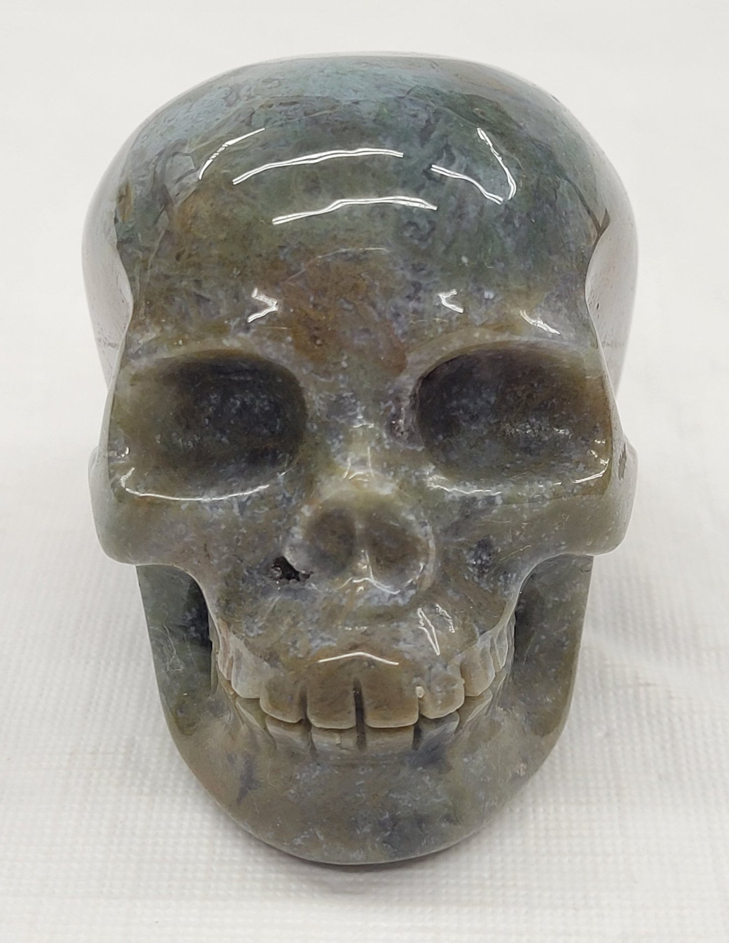 Skull large - Moss Agate