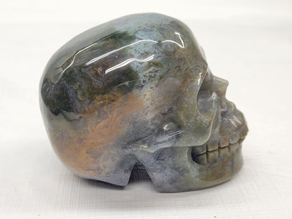 Skull large - Moss Agate