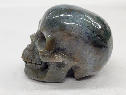 Skull large - Moss Agate