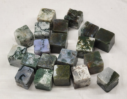 Moss Agate cubes