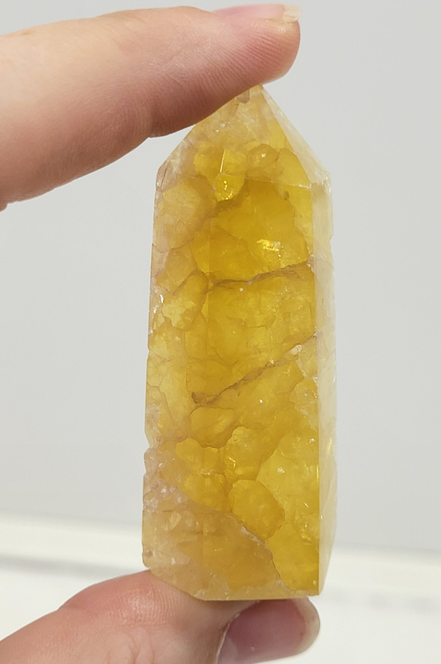 Yellow Honeycomb Fluorite tower