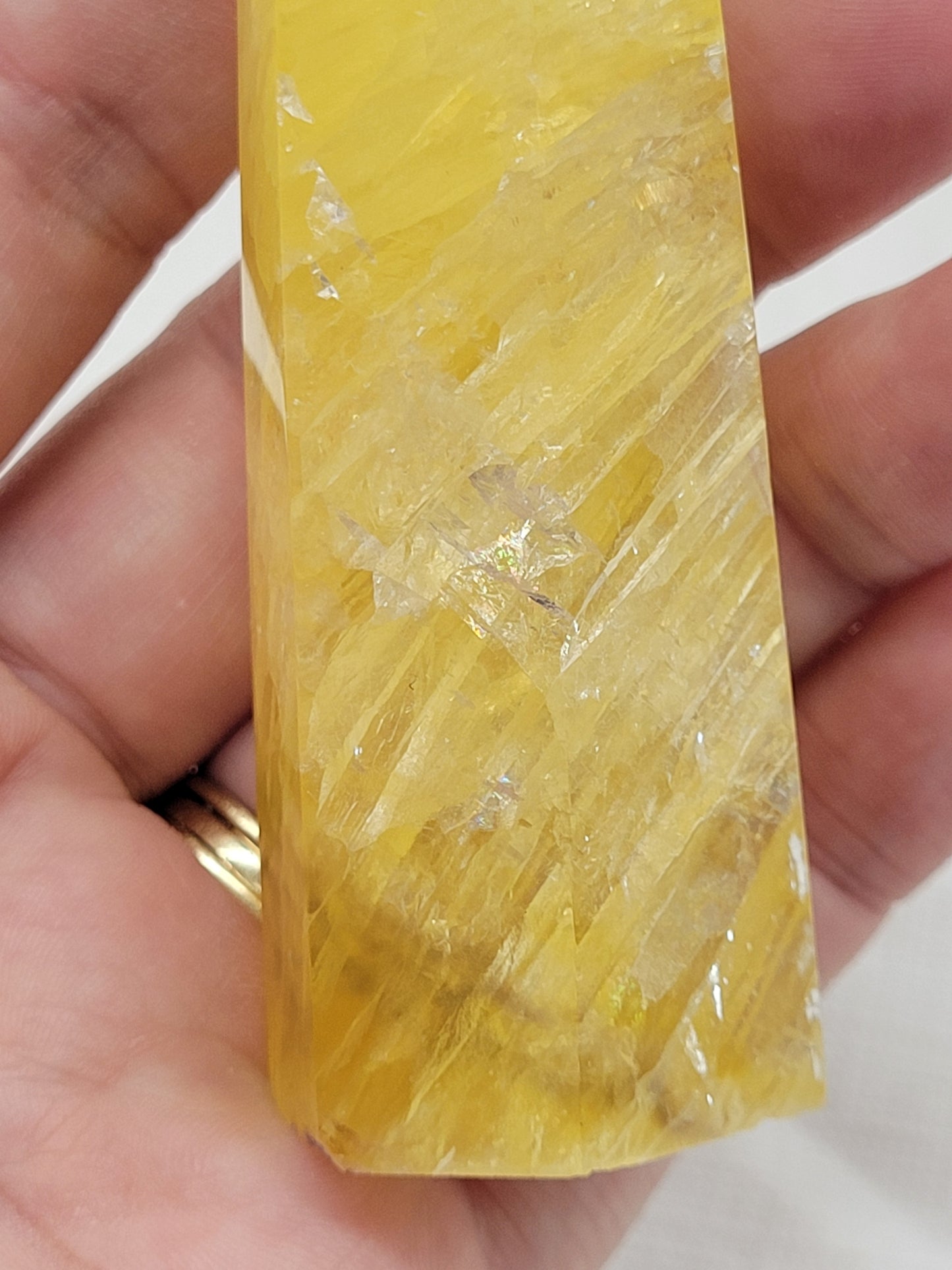 Yellow Honeycomb Fluorite tower