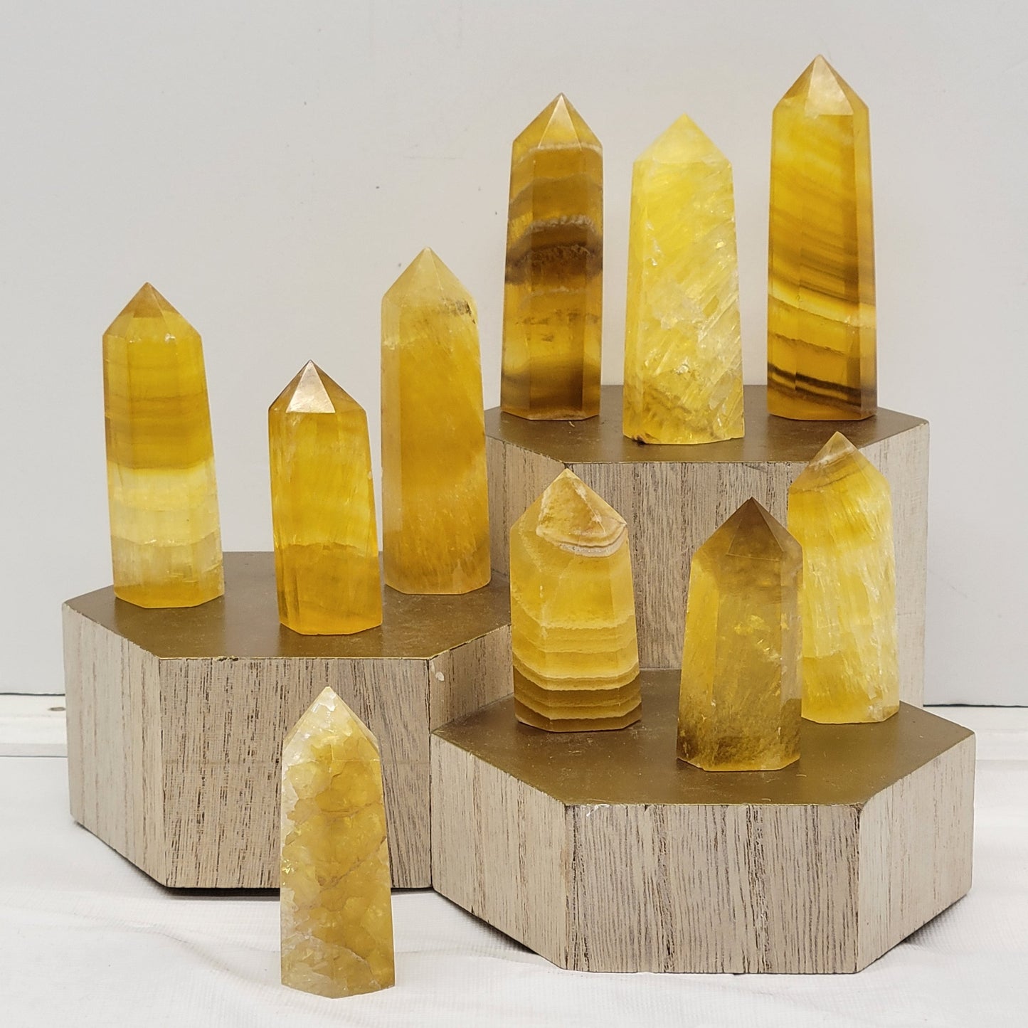 Yellow Honeycomb Fluorite tower