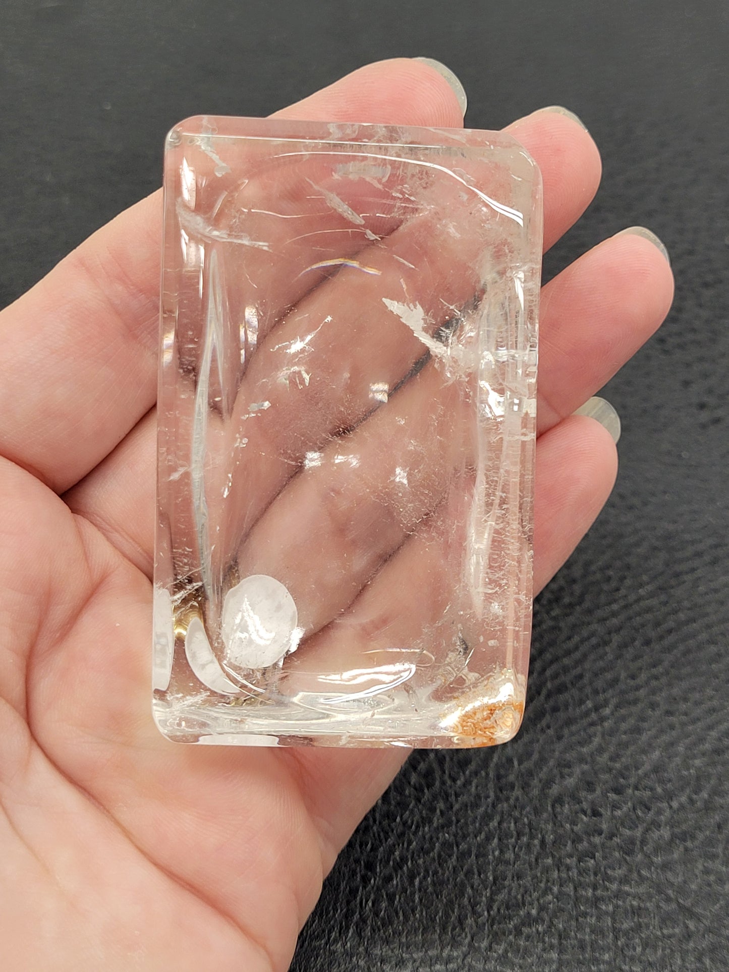 Clear Quartz rectangular bowl