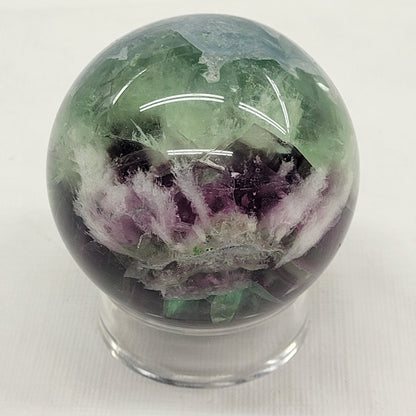 Feather Fluorite sphere