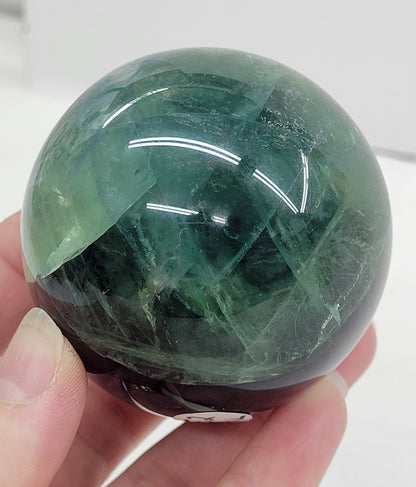 Feather Fluorite sphere