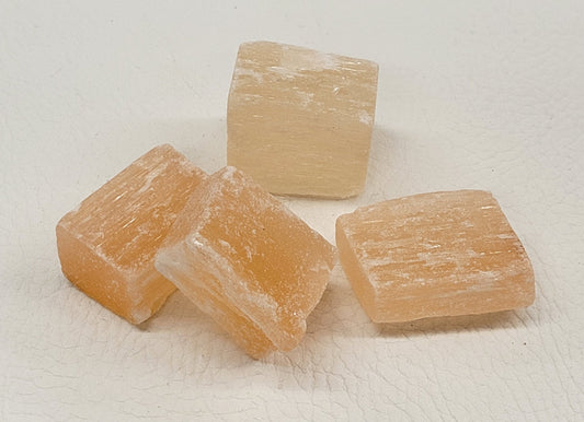 Peach Selenite cubes