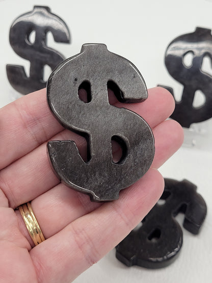 Silver Sheen Obsidian dollar sign