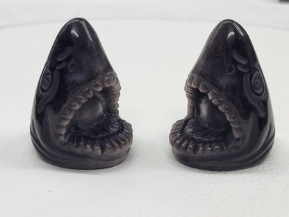 Silver Obsidian shark head