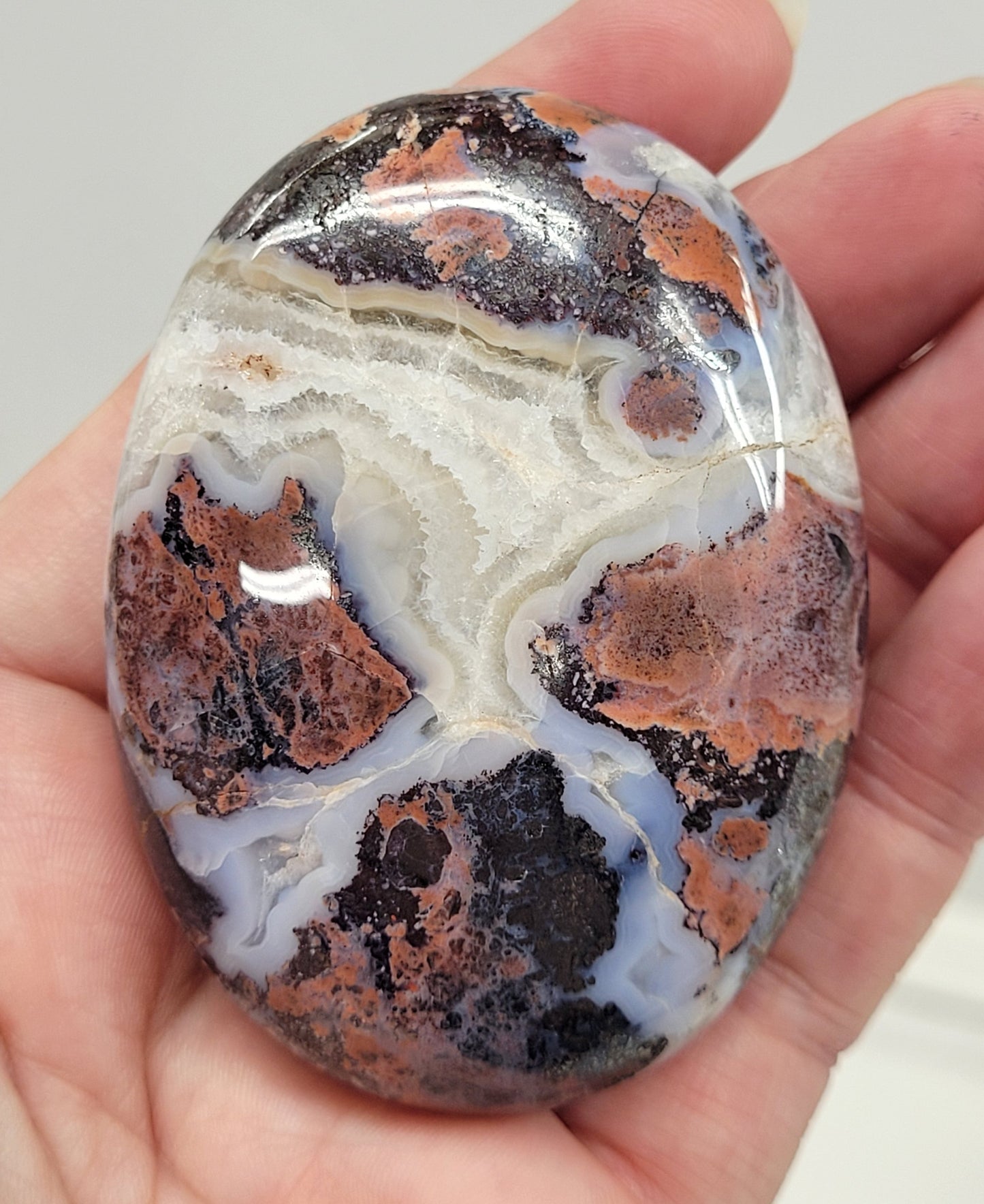 Pink Brecciated Jasper palm