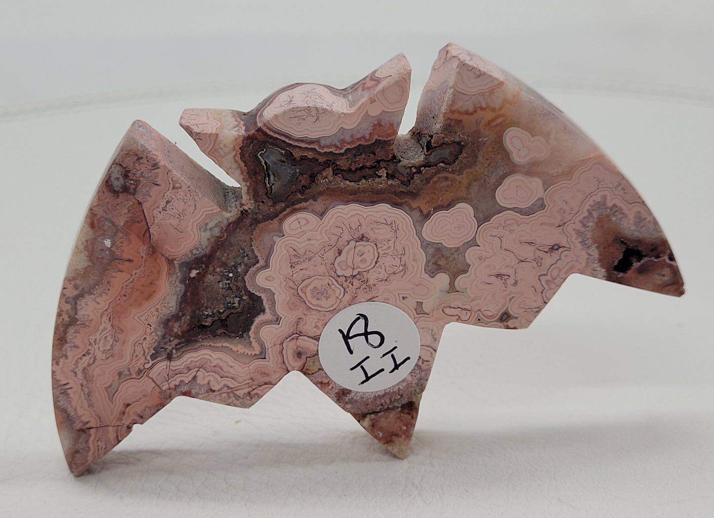 Bat  - Pink Crazy Lace Agate