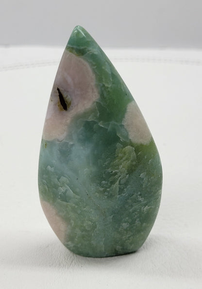 Green Flower Agate teardrop flame