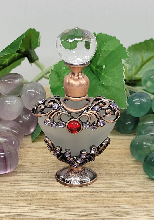 Perfume bottle - Heart shaped with Rhinestones