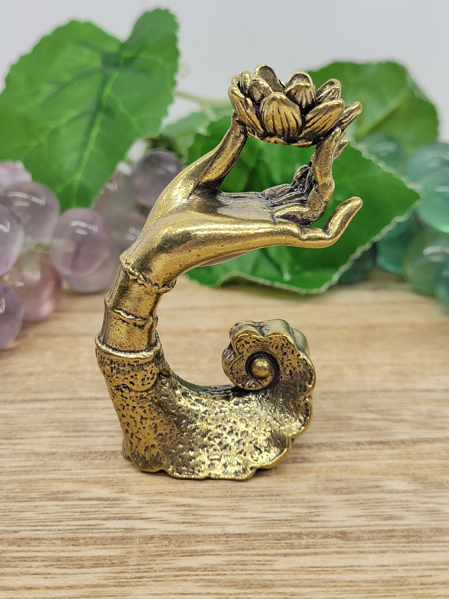 Brass incense burner - Lotus hand