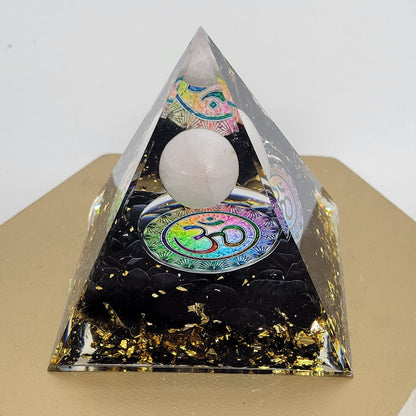 Resin pyramid w/ crystal chips