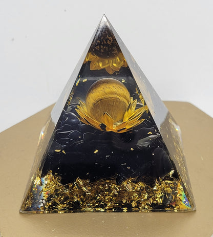 Resin pyramid w/ crystal chips