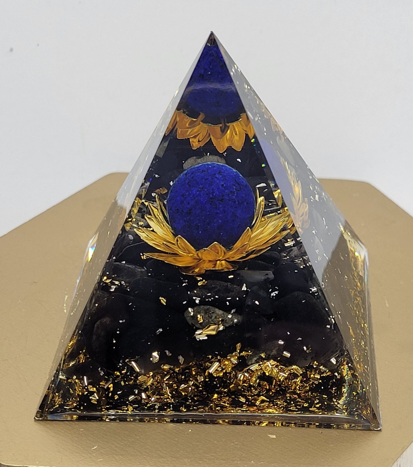 Resin pyramid w/ crystal chips