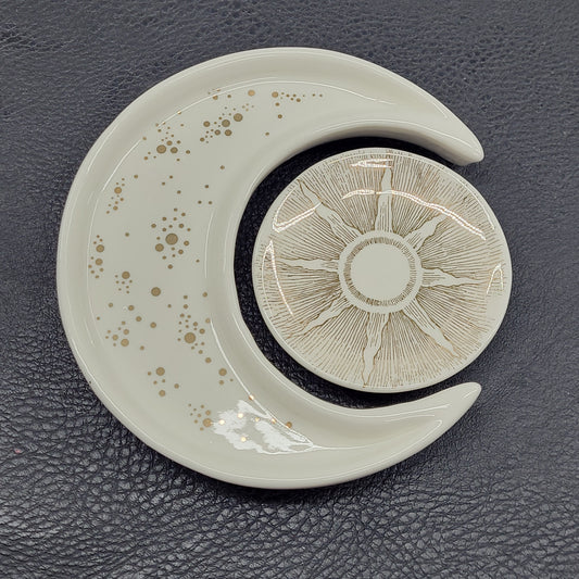 Moon & sun porcelain dish set